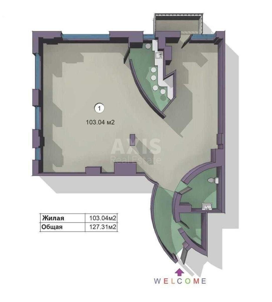 1k apartment vul. Bul'varno-Kudrjavs'ka 2113