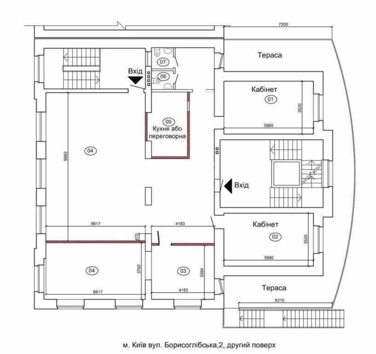 Office vul. Borysoglibs'ka 2, 225m24