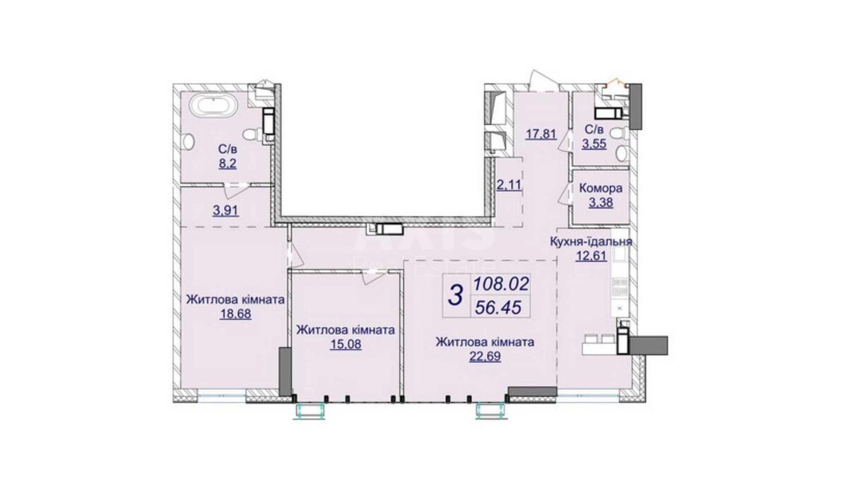 2k apartment vul. Dragomyrova Myhajla 7566340