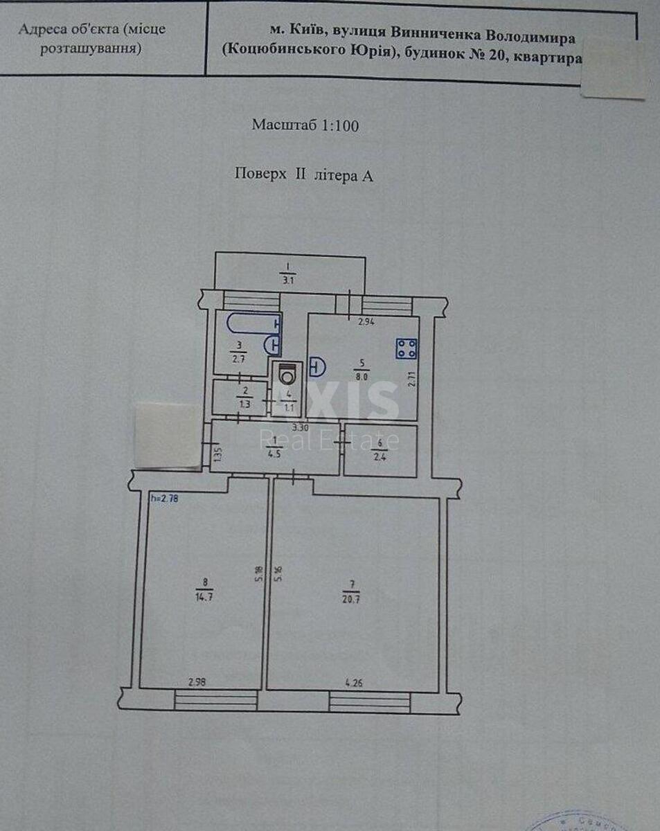 2к квартира ул. Владимира Винниченко 20573989