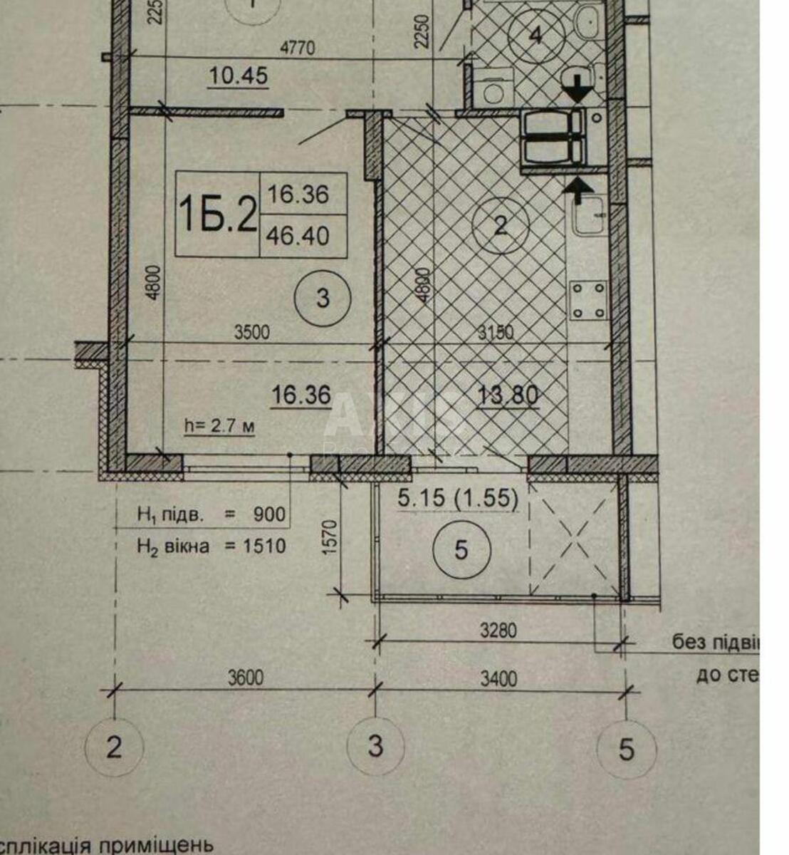 1k apartment vul. Vasyl'kivs'ka 371