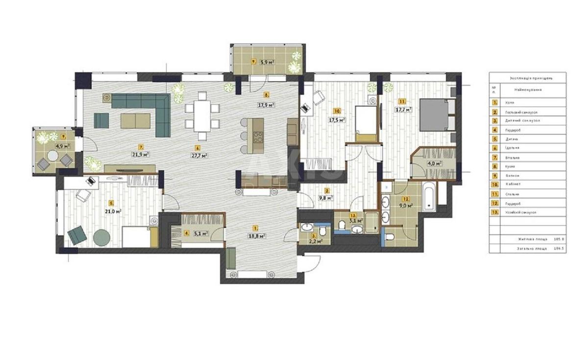 4k apartment vul. Dragomyrova Myhajla 911