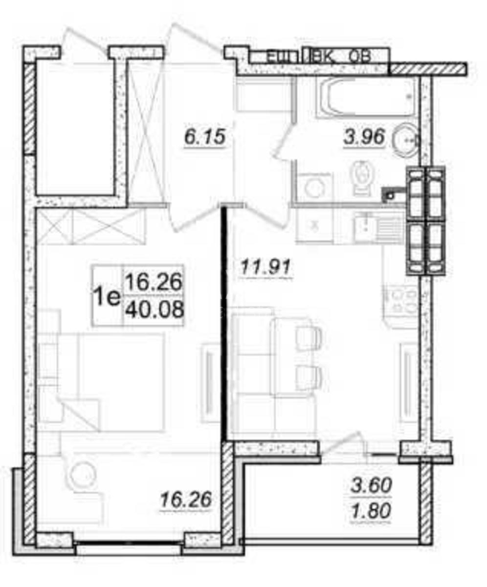 1k apartment pr-t Glushkova Akademika 9Б10