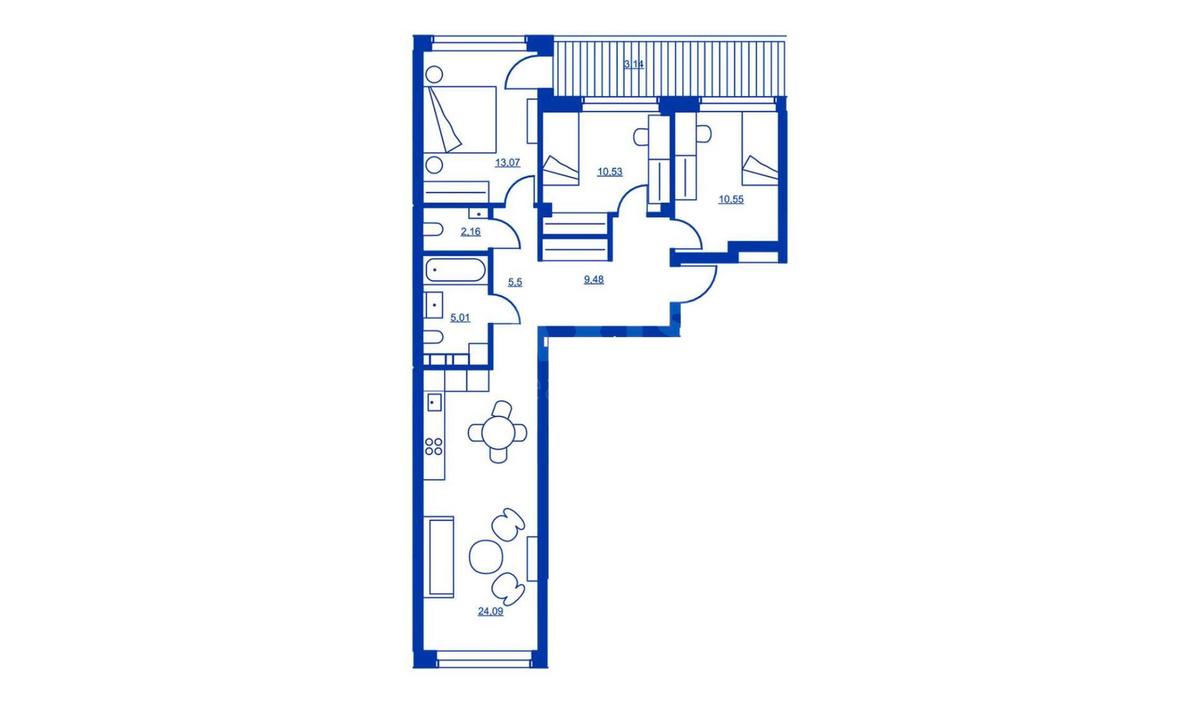 3k apartment doroga Naberezhno-Rybal's'ka 30