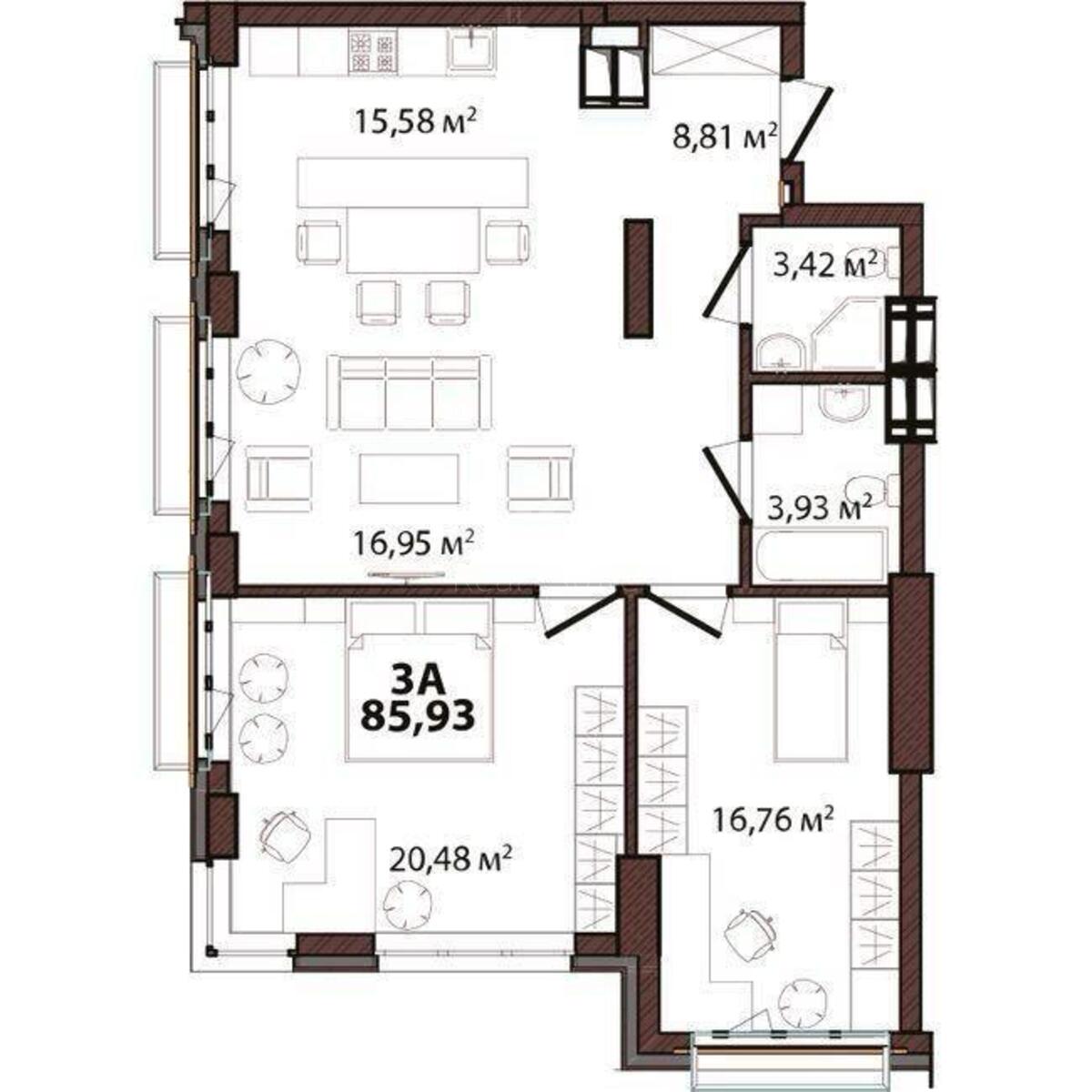 3k apartment vul. Staronavodnyc'ka 425847612
