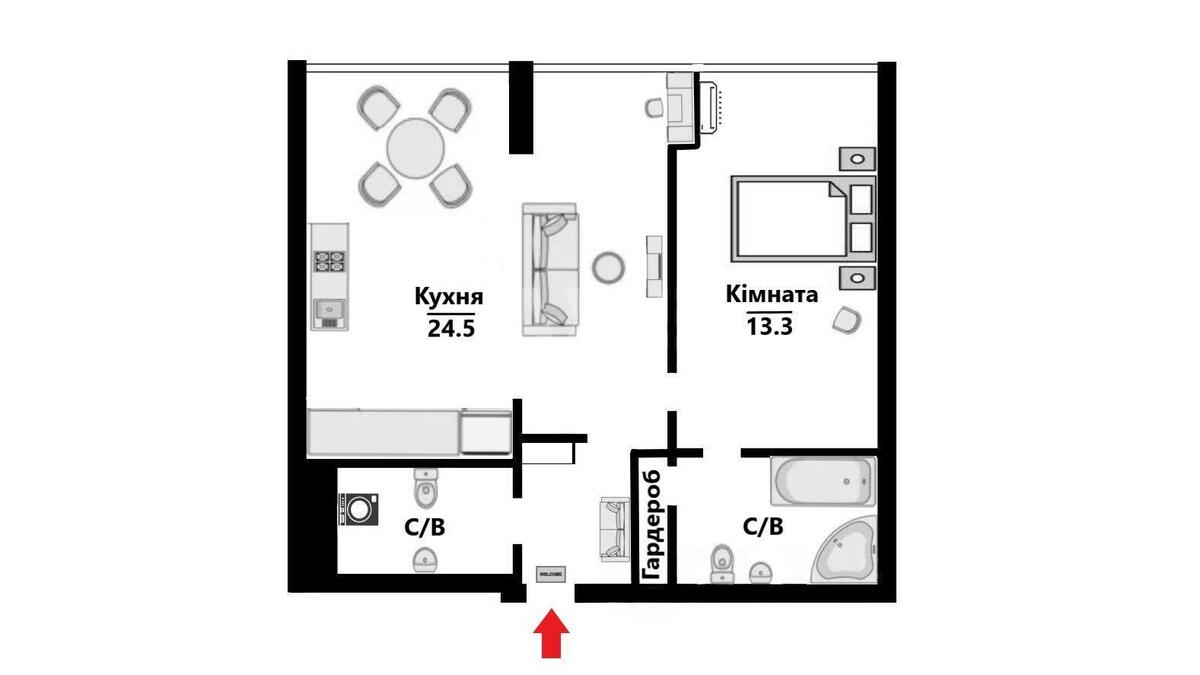 2k apartment vul. Jevgena Konoval'cja 44А5786812