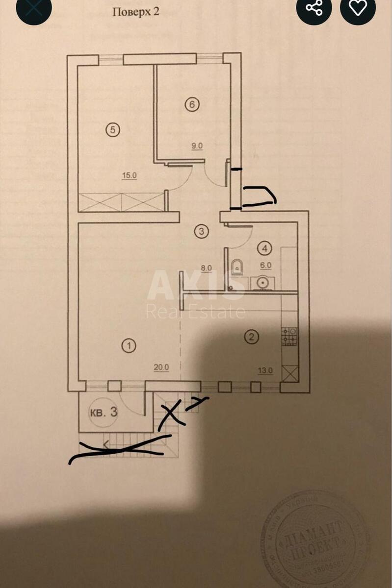 3k apartment vul. Hmel'nyc'kogo Bogdana 9639726