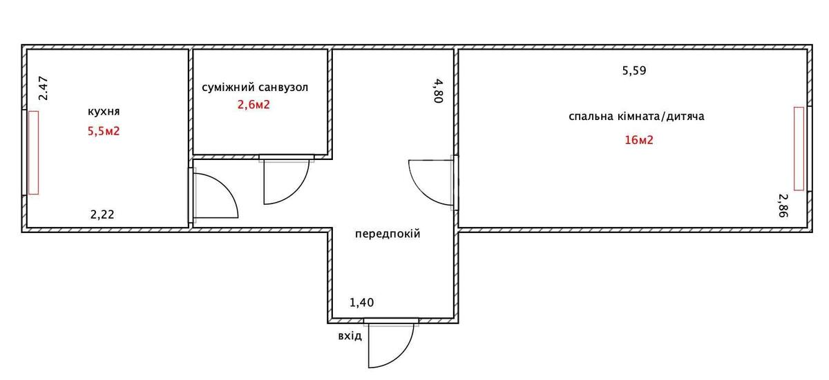 1к квартира ул. Муромская 17/20557099