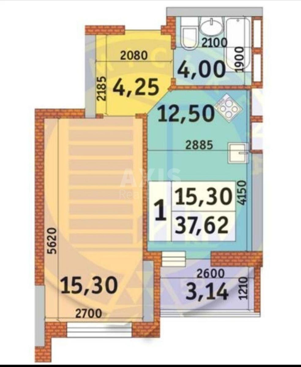 1k apartment vul. Kadets'kyj gaj 83