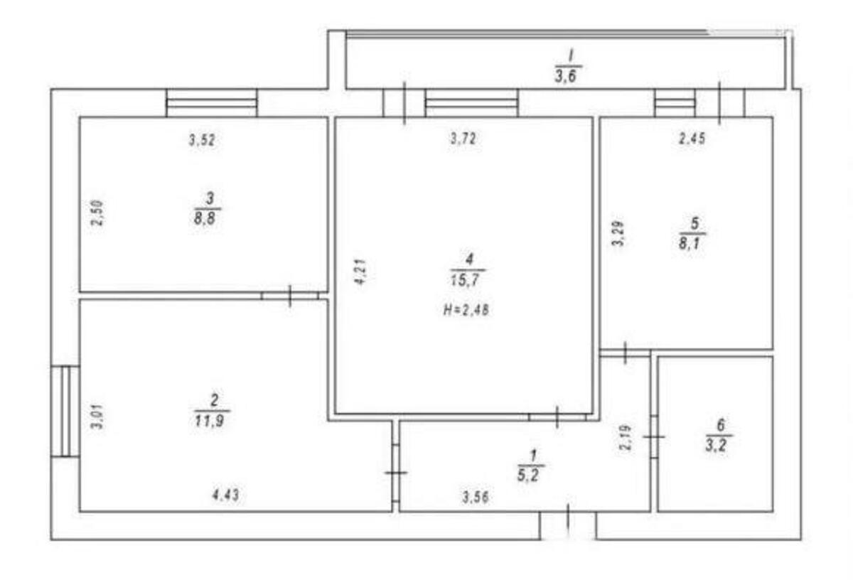3k apartment vul. Pochajnyns'ka 6212