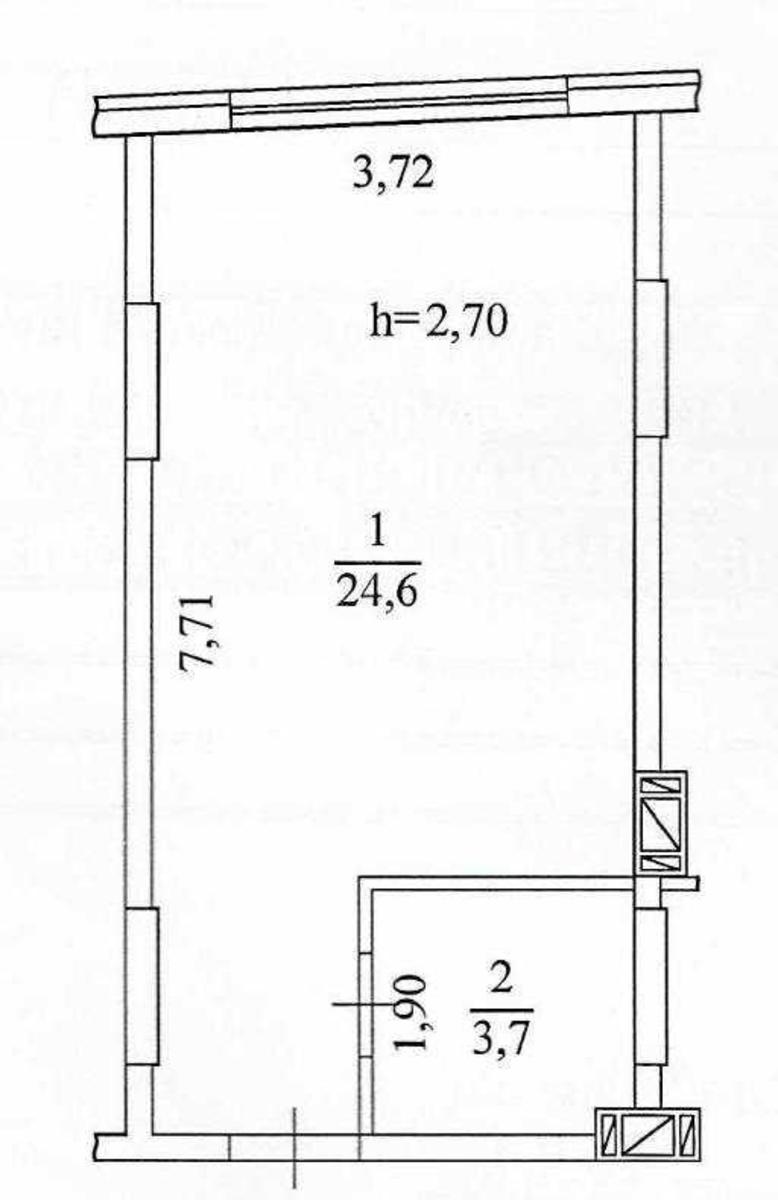 1k apartment vul. Kamianska 12711