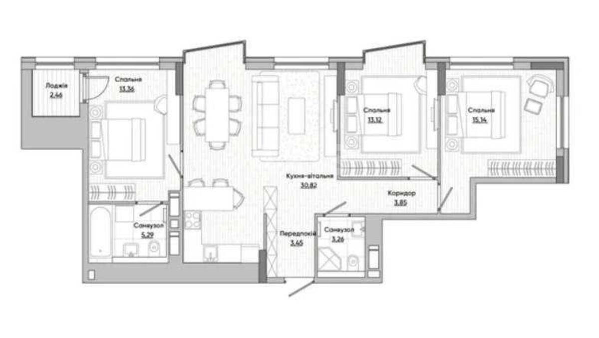 3k apartment vul. Berkovec'ka 6606331