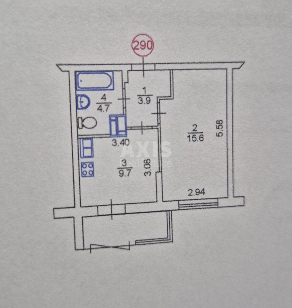 1k apartment vul. Verbyc'kogo Arhitektora 1В6