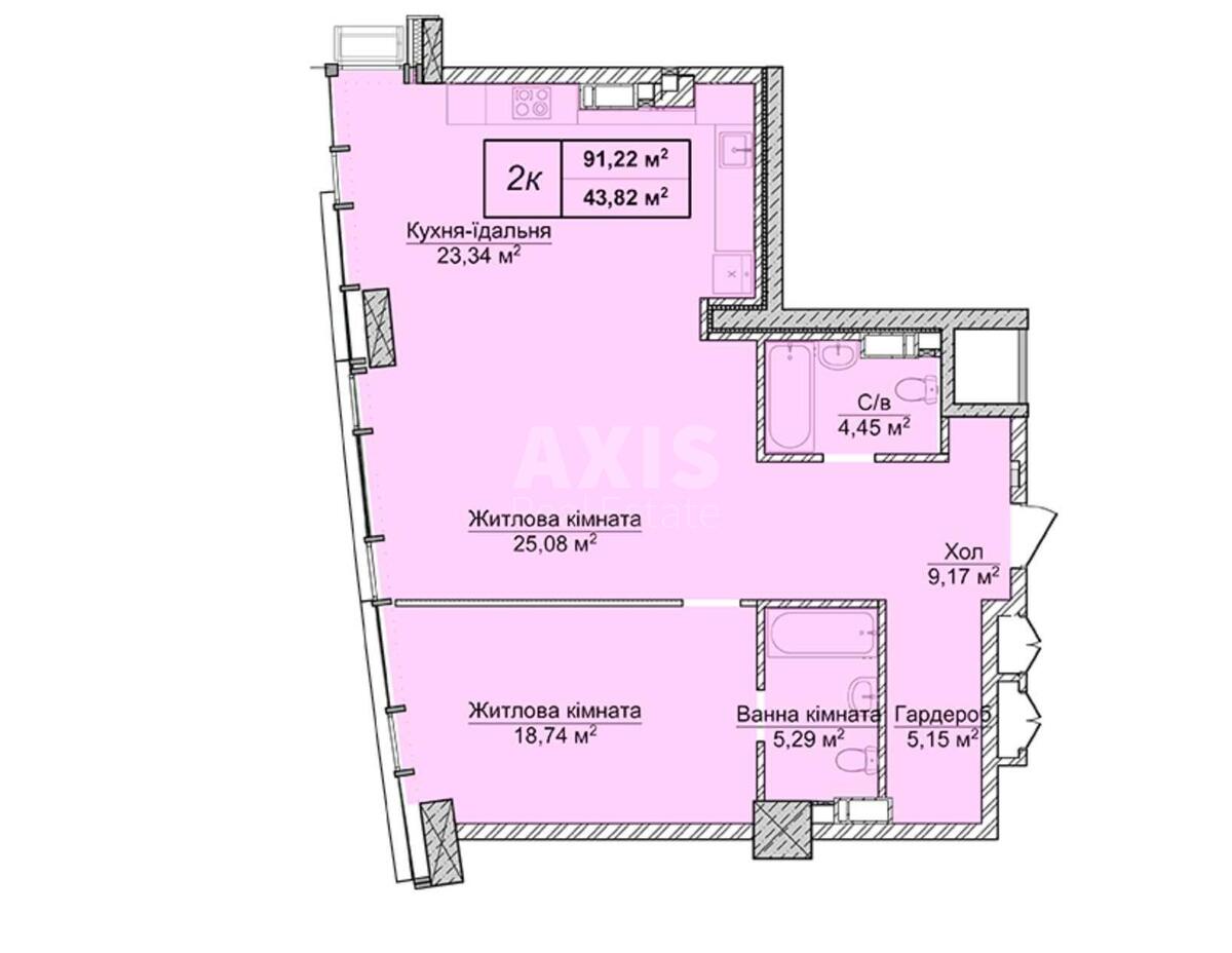 3k apartment vul. Dragomyrova Myhajla 18590730