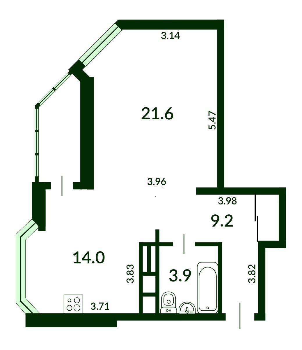 1k apartment vul. Ahmatovoi' Anny 32/185616110