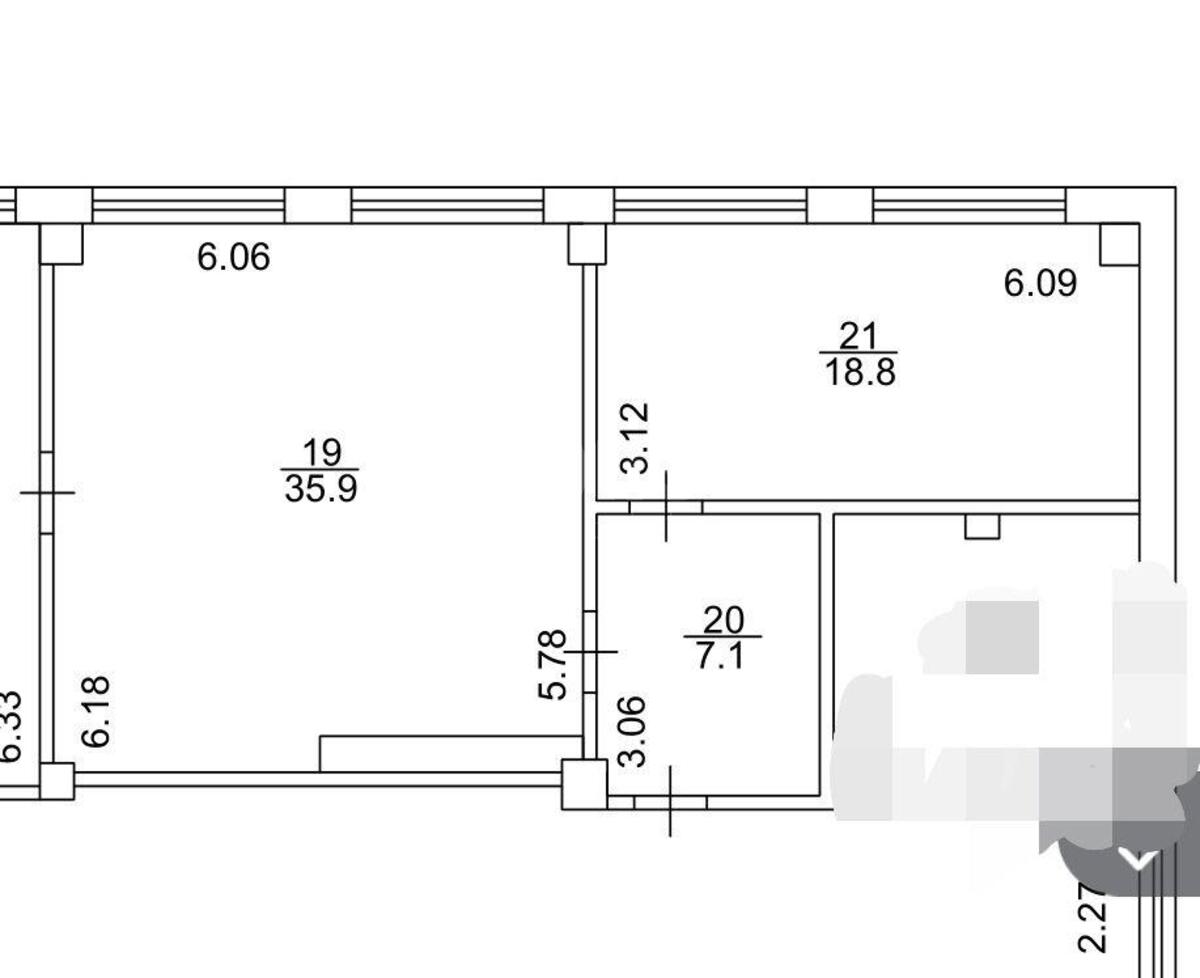 Office bul. Lesi Ukrai'nky 34, 62m24