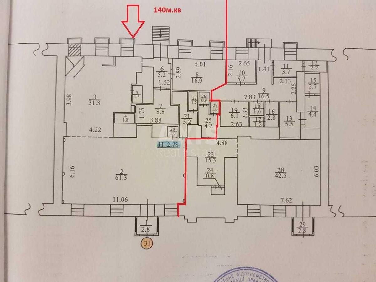 Trade object vul. Saksagans'kogo 112, 165m23