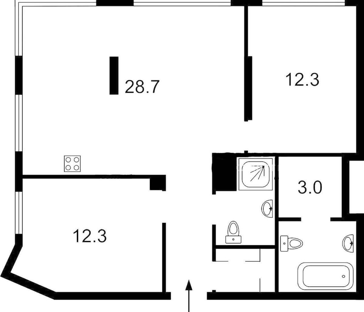 2k apartment vul. Vasyl'kivs'ka 13