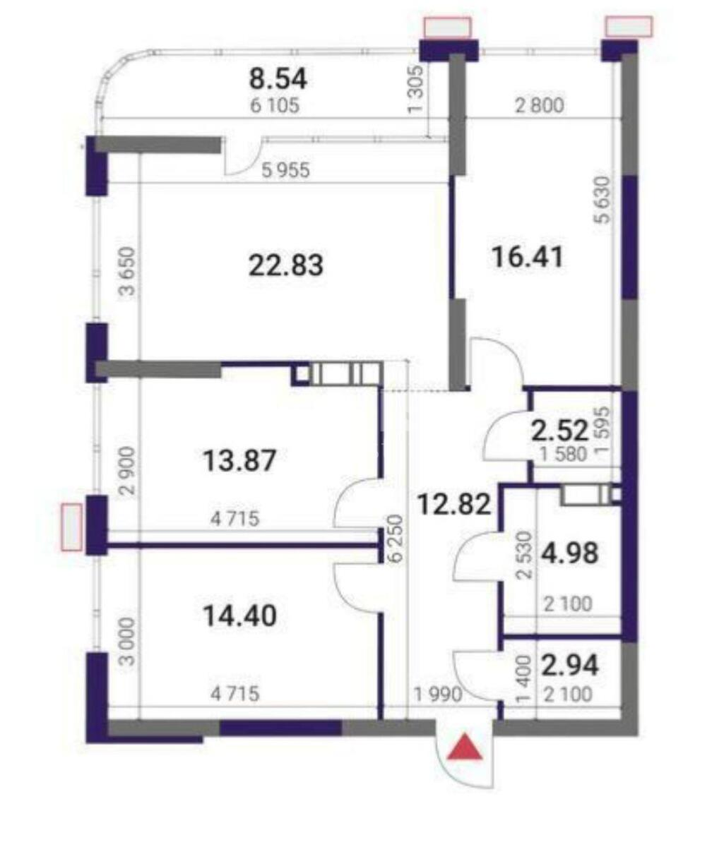 3k apartment vul. Prychal'na 85833612