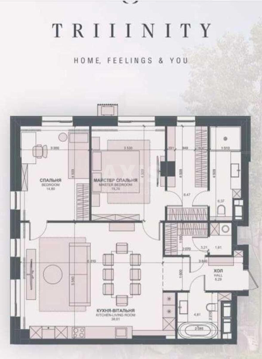 3к квартира ул. Василия Тютюнника 39/26361212