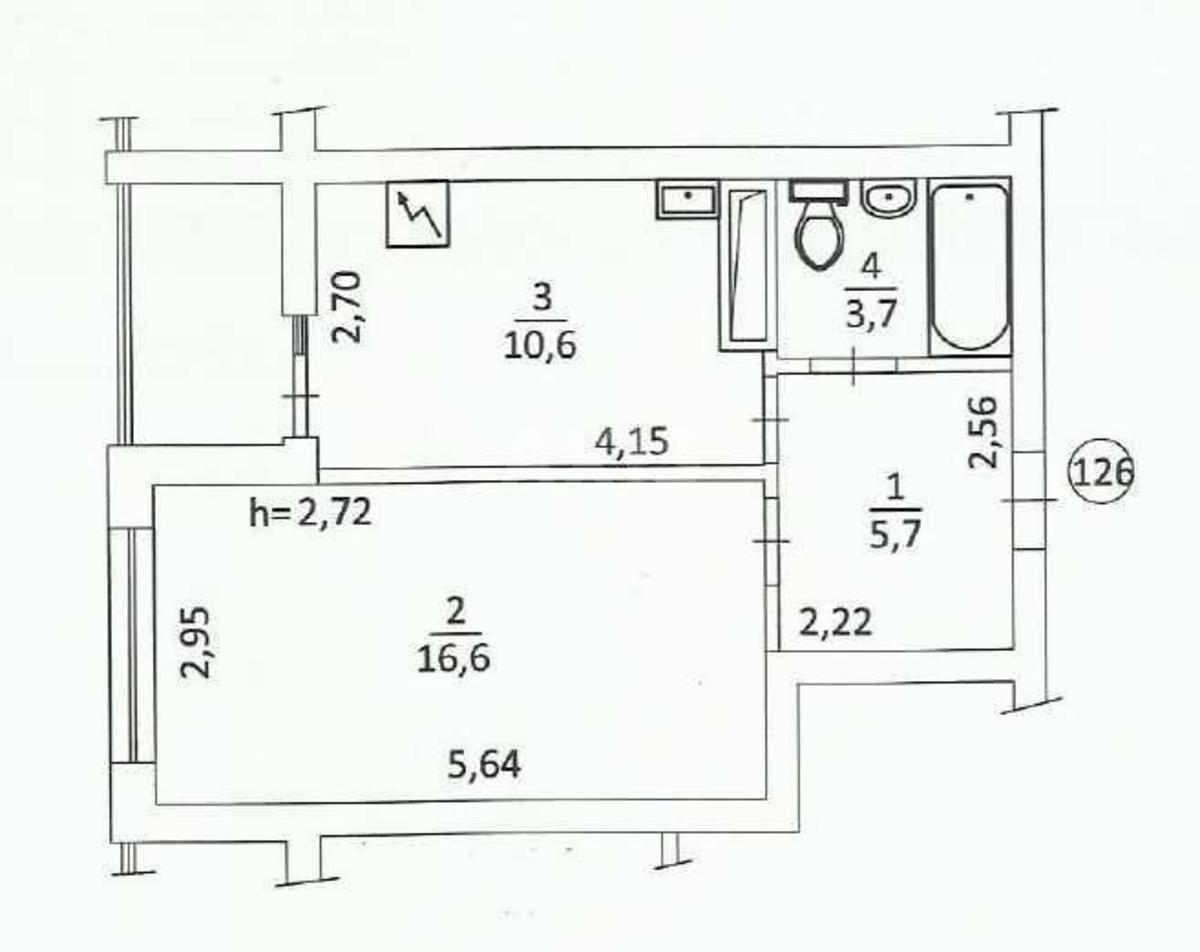 1k apartment vul. Avtozavods'ka 72Б7