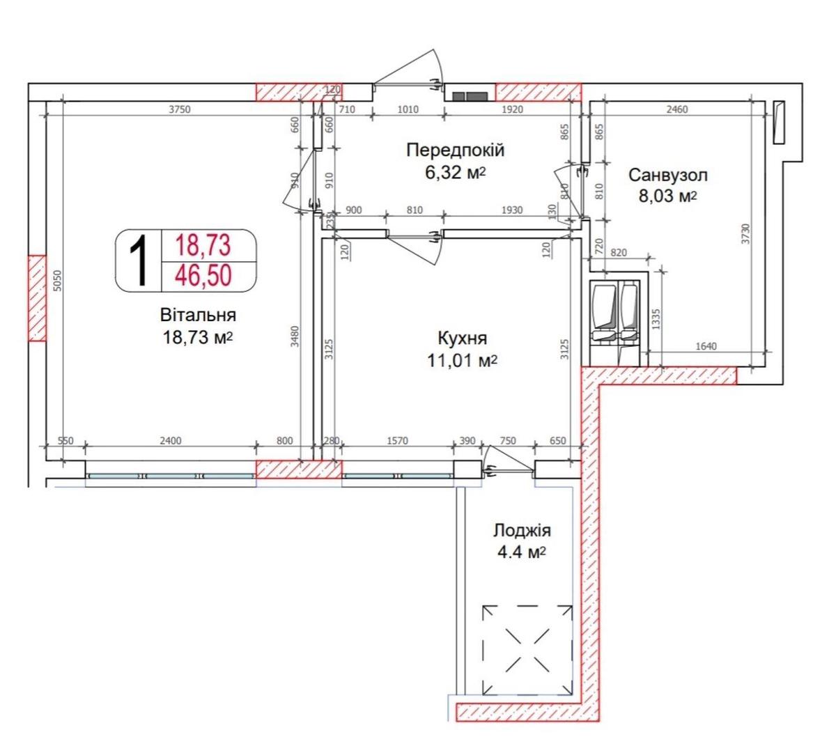 1k apartment vul. Glybochyc'ka 13, корп. 74