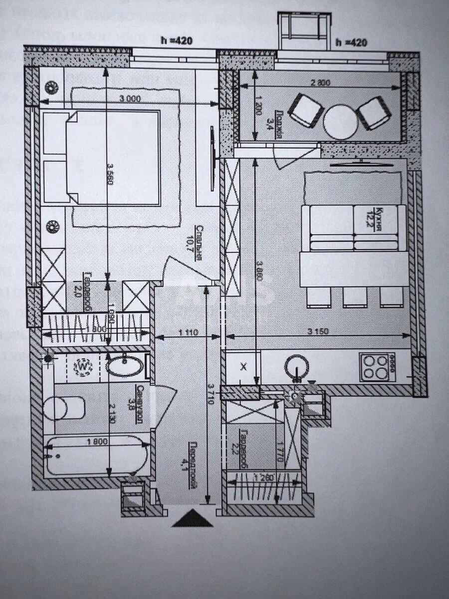 1k apartment vul. Saljutna 2Б7