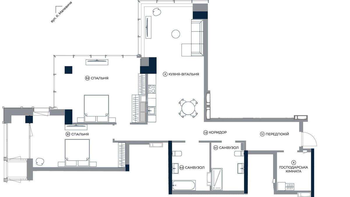 2k apartment vul. Antonovycha 136570473