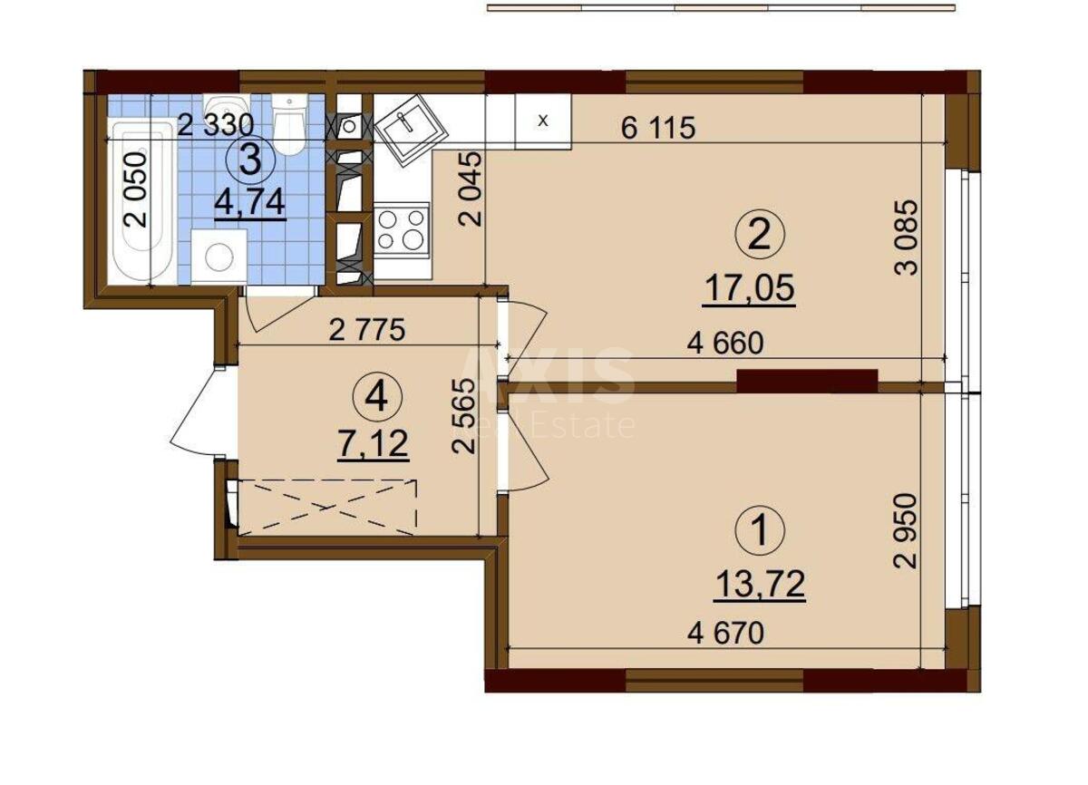 1k apartment vul. Oleksandra Olesja 5А1