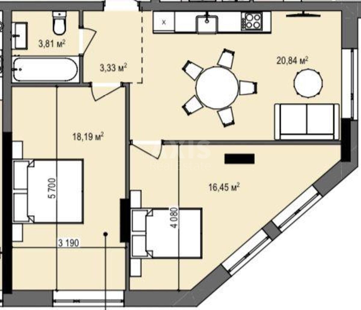 2k apartment vul. Glybochyc'ka 73613890