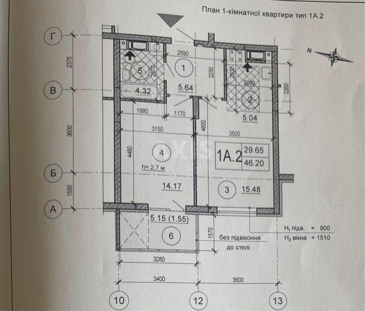 1k apartment vul. Vasyl'kivs'ka 377