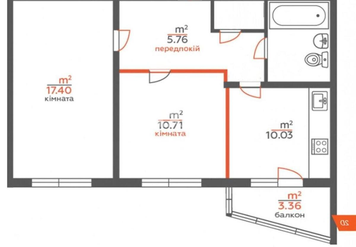 2k apartment vul. Vyshnjakivs'ka 4527049