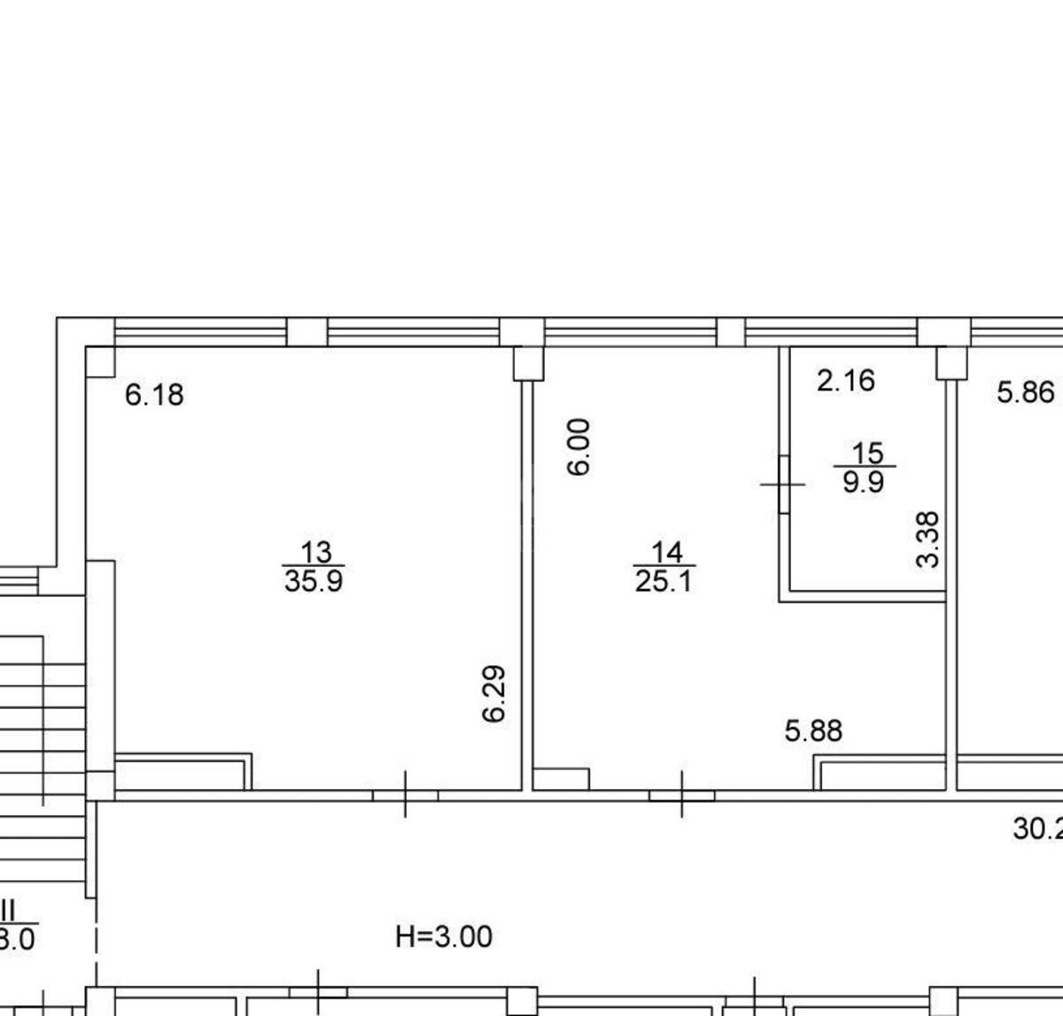 Office bul. Lesi Ukrai'nky 34, 70m26