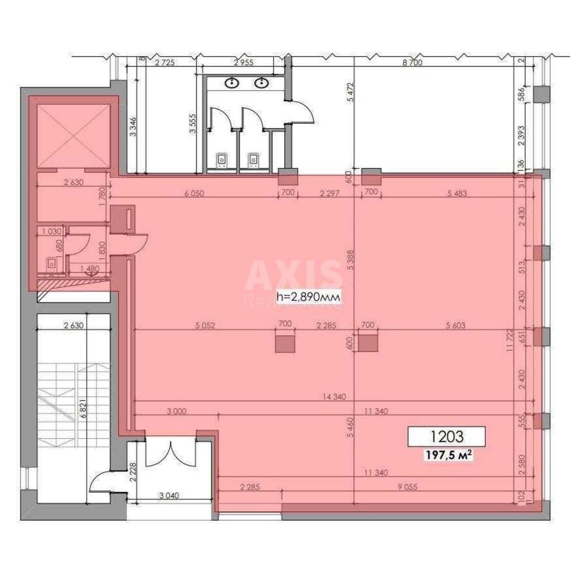 Office vul. Saksagans'kogo 53/80, 197m210