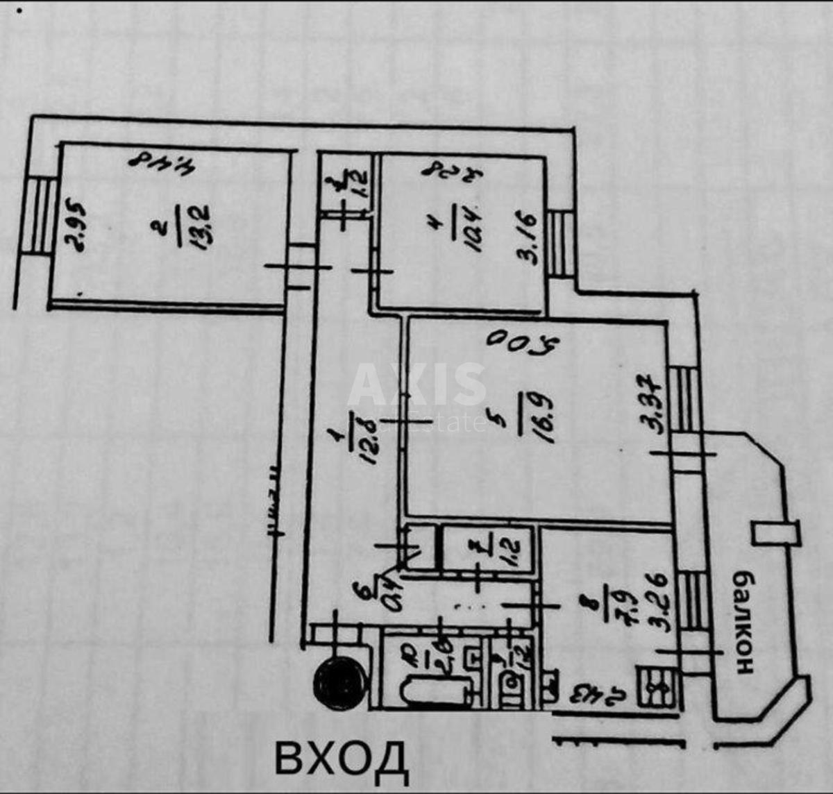 3k apartment vul. Kalachivs'ka 95
