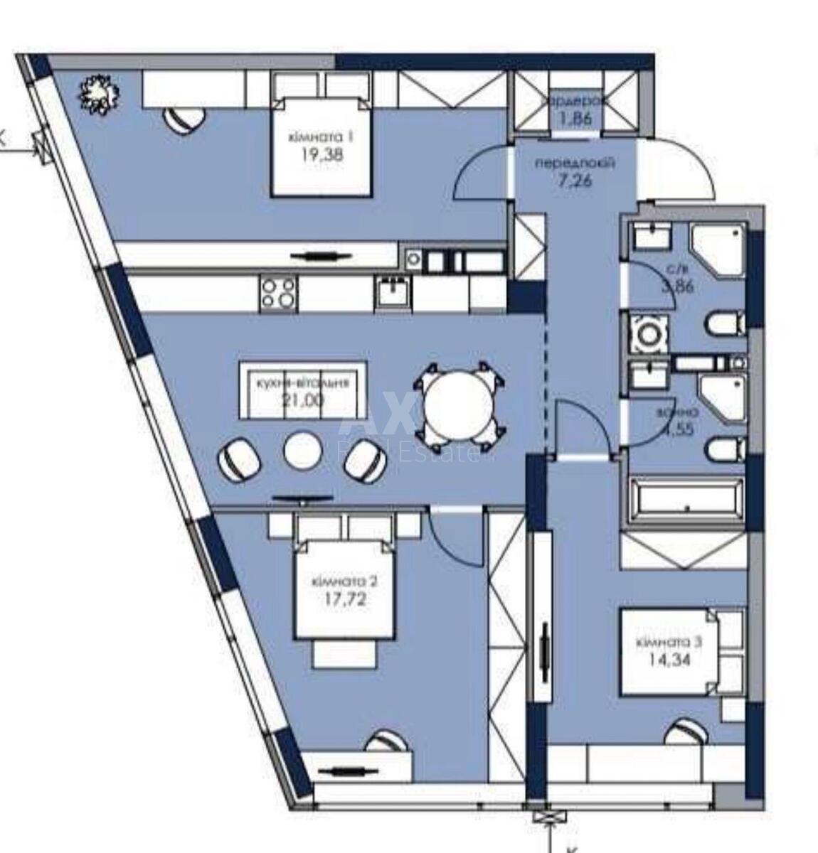 3k apartment vul. Zhmachenka Generala 26591265