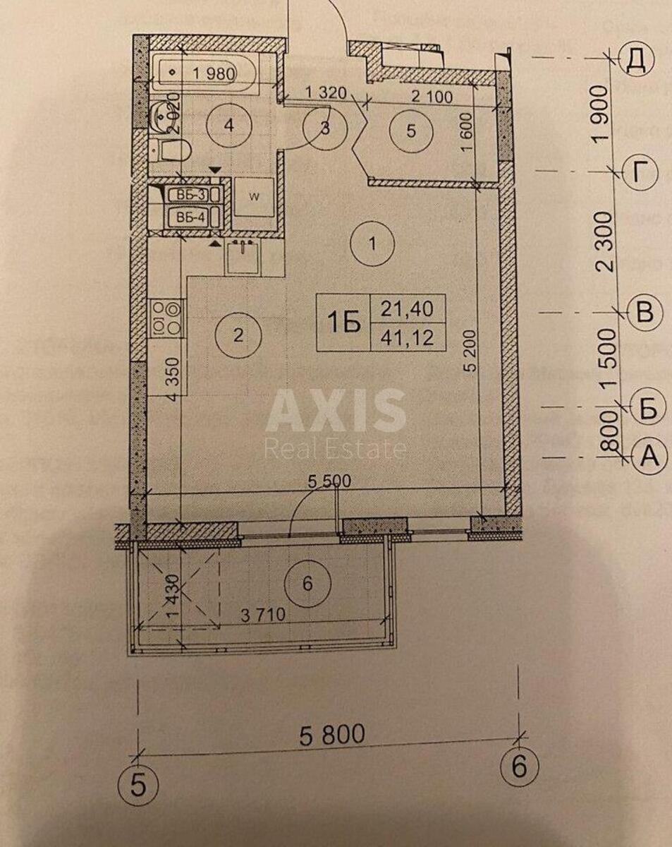 1k apartment vul. Olesja Berdnyka 1Г3
