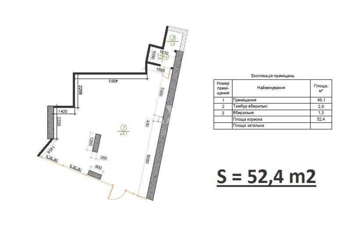 Trade object nab. Dniprovs'ka 13, 52m2543231