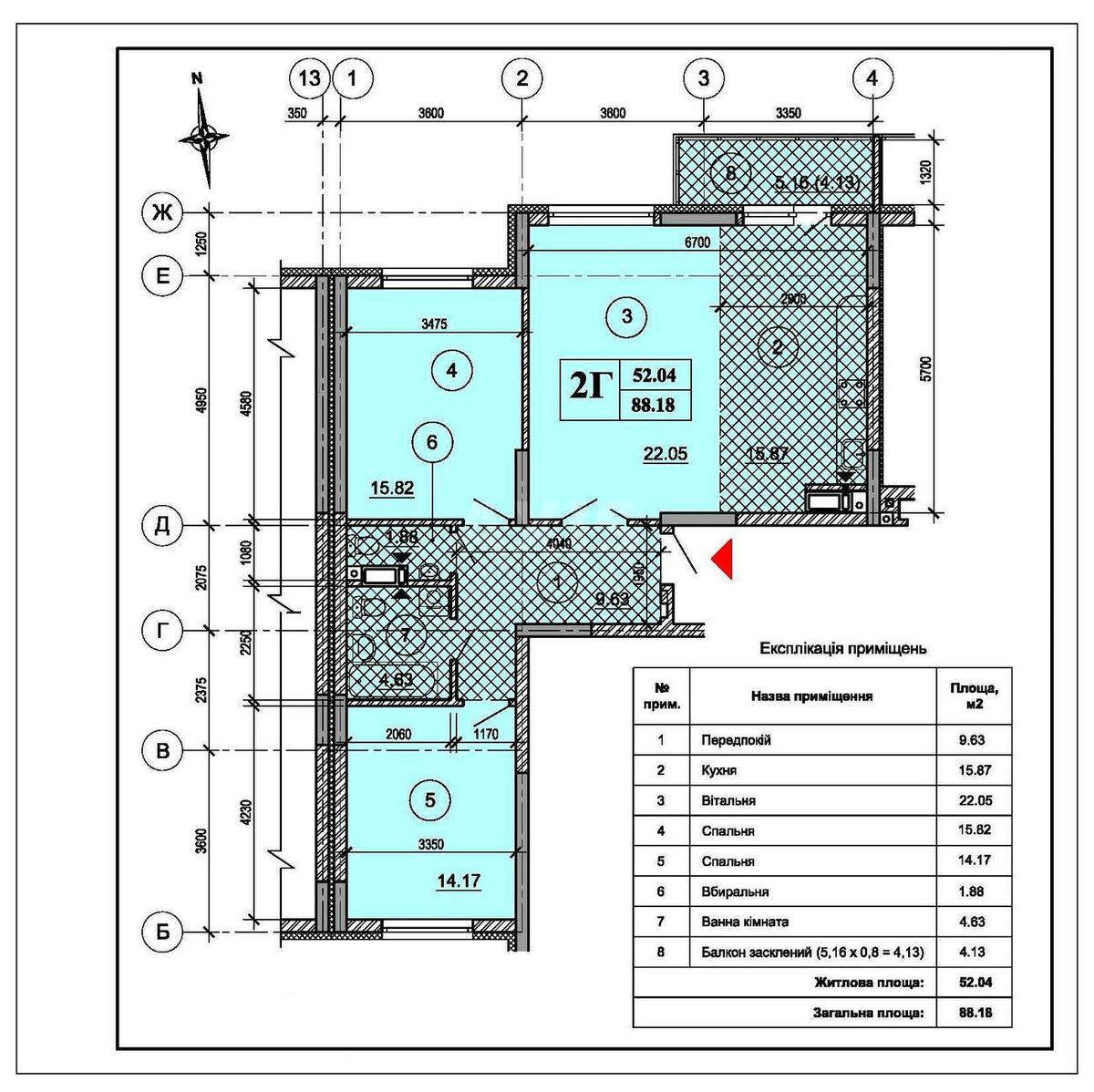 3k apartment vul. Voskresens'ka 18623596
