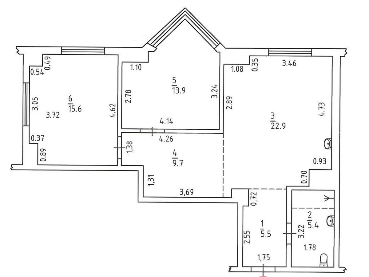 3k apartment vul. Dragomyrova Myhajla 14А9