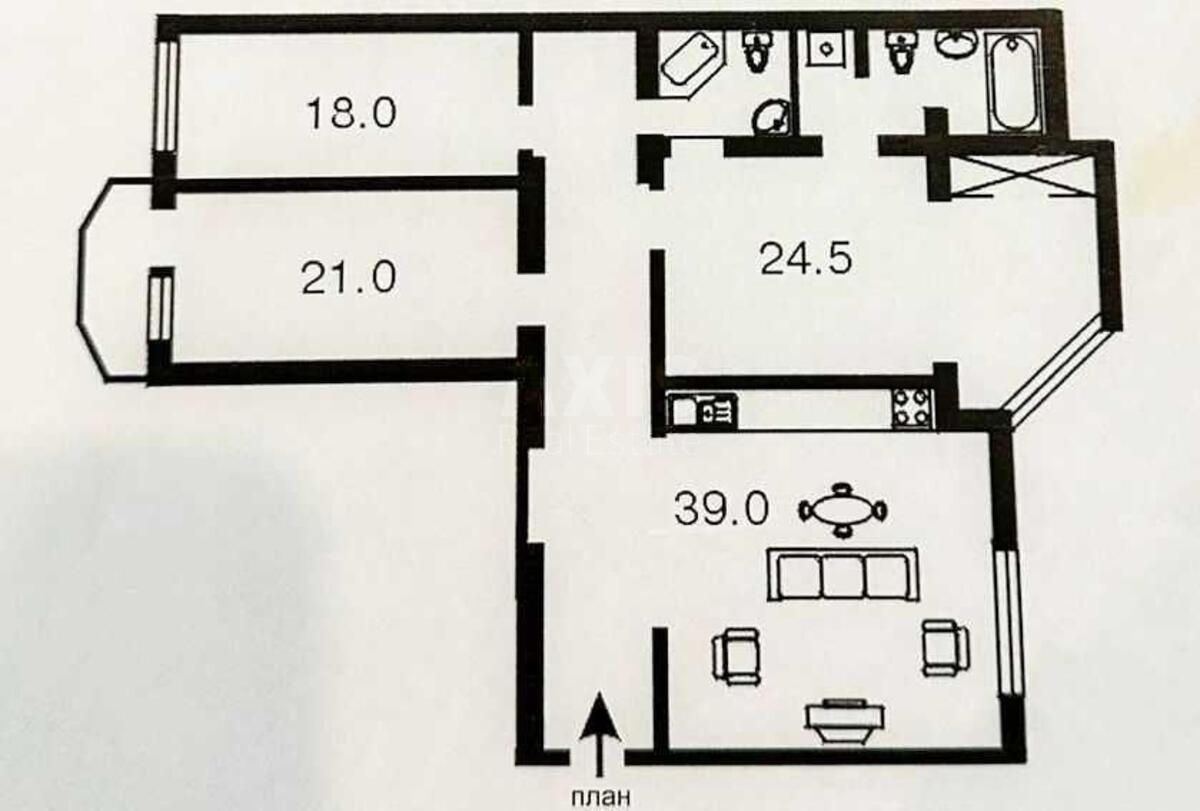 3k apartment vul. Saksagans'kogo 68/219