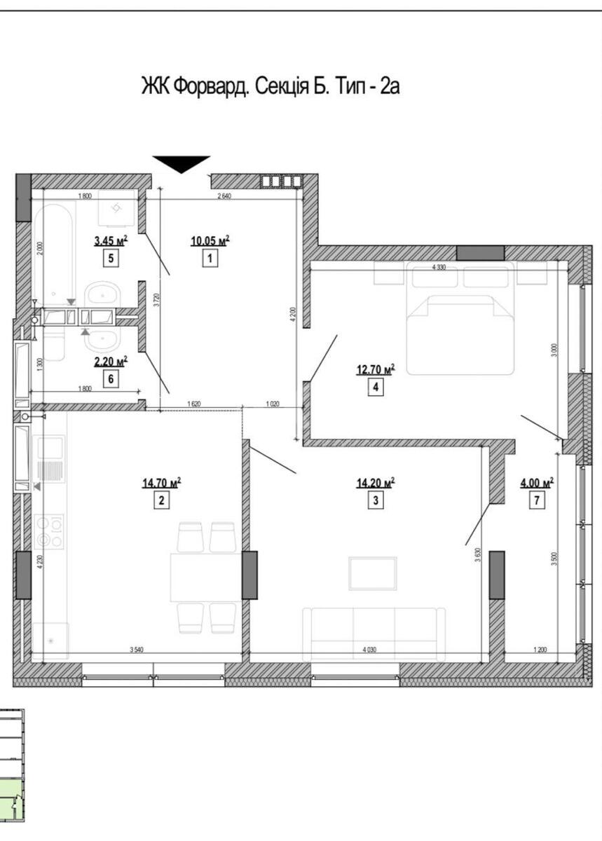 2k apartment vul. Rybalka Marshala 5А594834