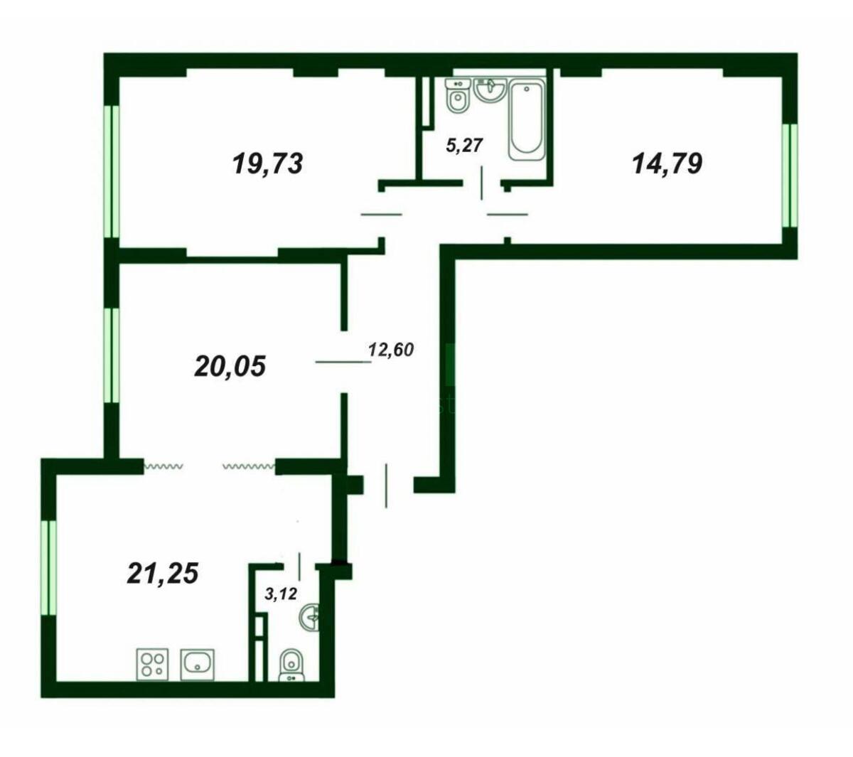 3k apartment vul. Myhajla Maksymovycha 32578376