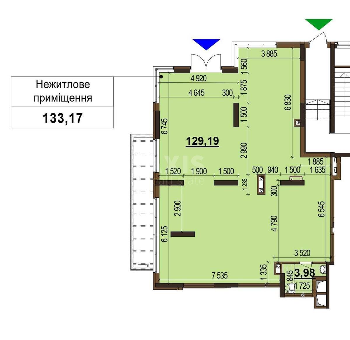 Trade object vul. Vsevoloda Zmijenka 34/21, 133m21