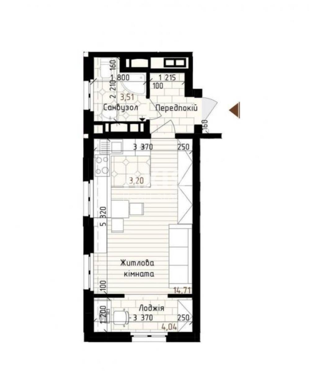 1k apartment vul. Myhajla Maksymovycha 245
