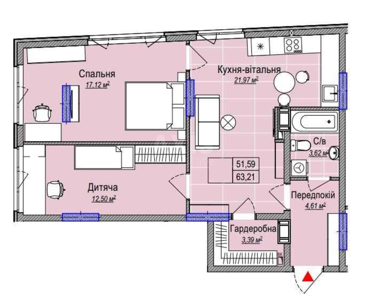2k apartment vul. Kamianska 1277