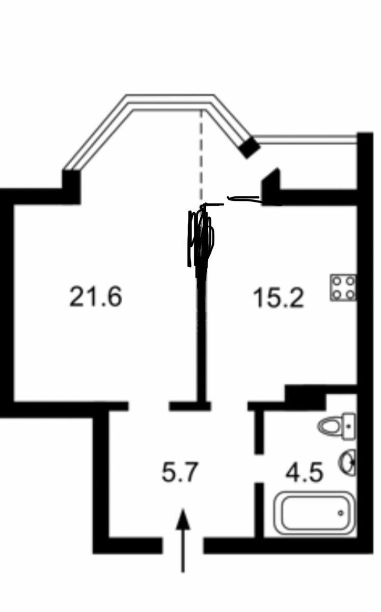 1k apartment vul. Volyns'ka 9А589009