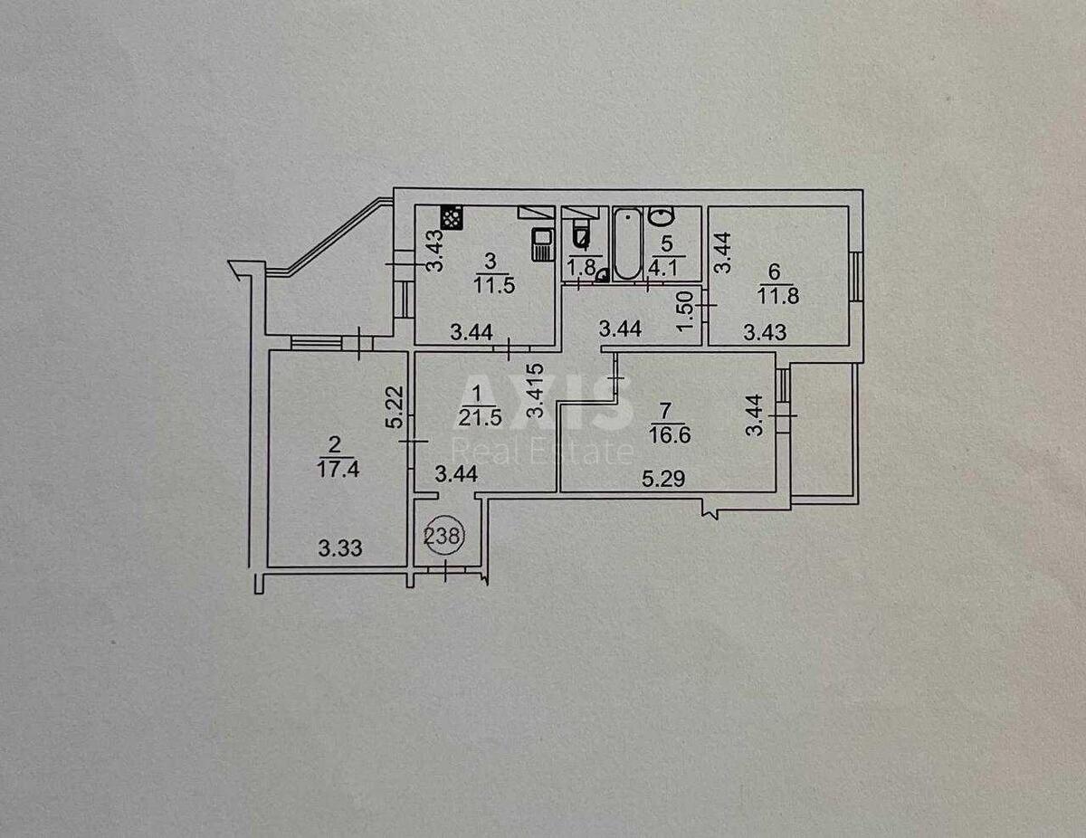 3k apartment vul. Urlivs'ka 38А6002414