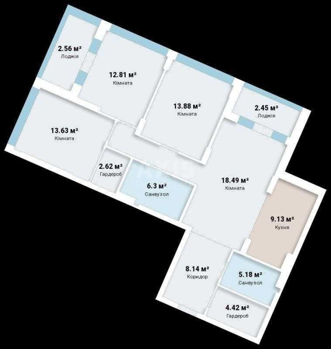 3k apartment prov. Novopechers'kyj 56