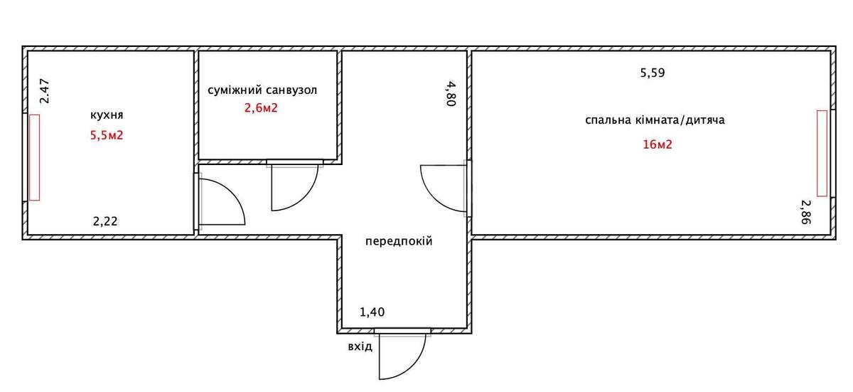 1к квартира ул. Муромская 17/209